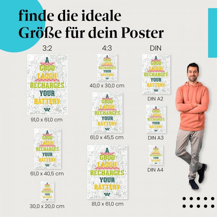 "Lachen ist die beste Medizin": Poster - Spruch & farbenfrohe Gestaltung