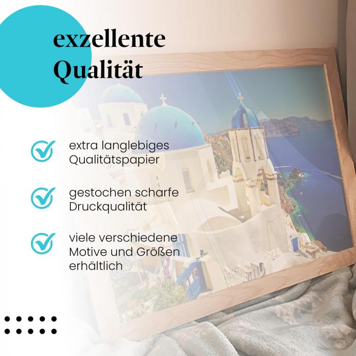 Preview: Santorini: Blaue Kuppeln & Meer | Postereck 0084