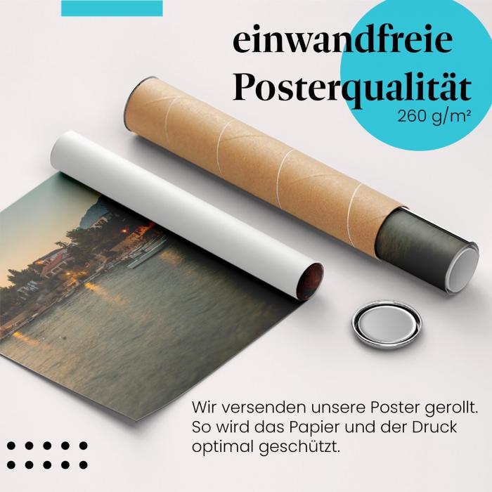 Preview: Hafenidylle: Boote & Sonnenuntergang | Postereck 0482