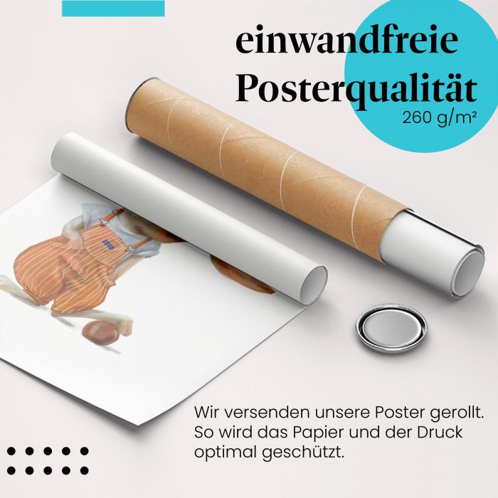 Gerolltes Poster "Hase" - Fröhliches Tiermotiv, sicher verpackt.