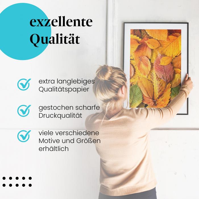 "Herbstfarben": Gerahmtes Wandbild - Buntes Laub.