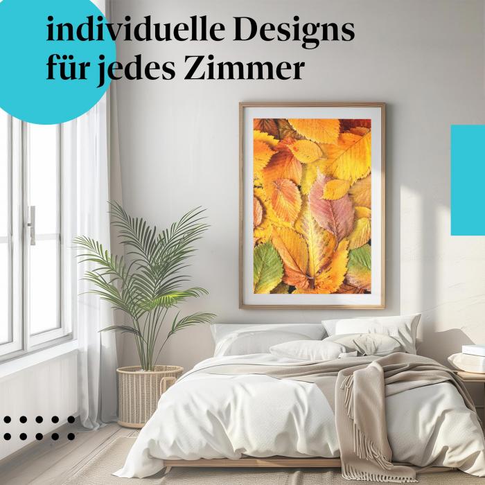 Herbstlaub Poster: "Farbenpracht des Herbstes" - Buntes Laub
