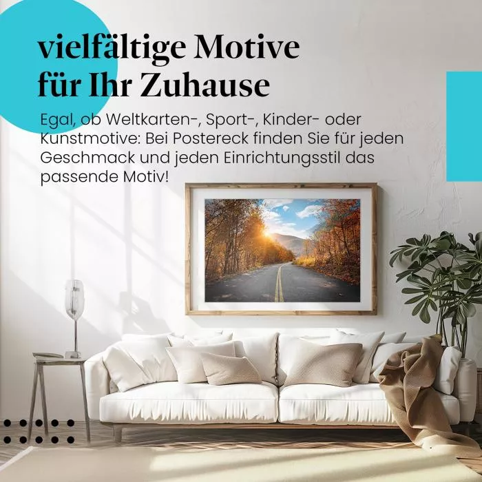 Herbstliche Straße | Postereck 3851