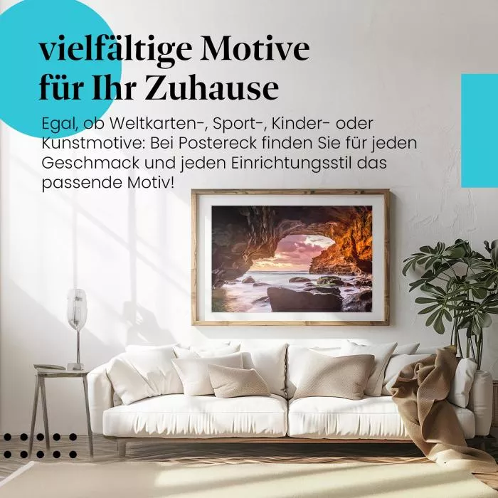 Blick aus der Höhle auf das Meer | Postereck 3792