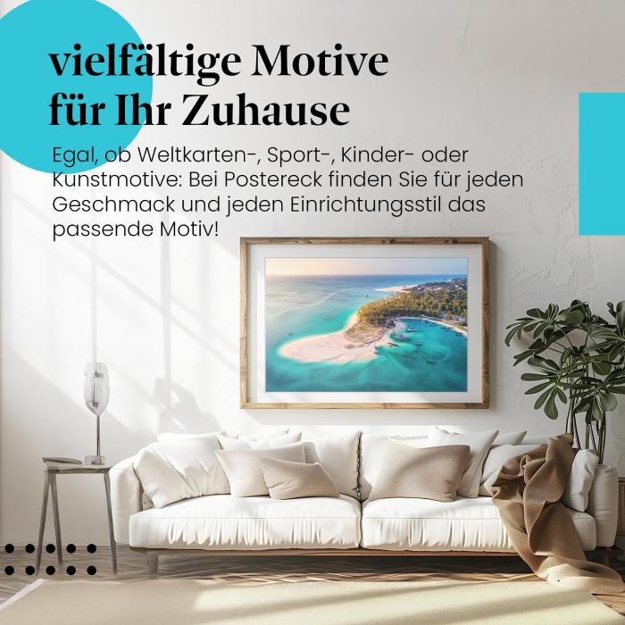 Leinwandbild "Tropische Insel": Weißer Strand, Palmen, türkisblaues Meer - ein Traum!