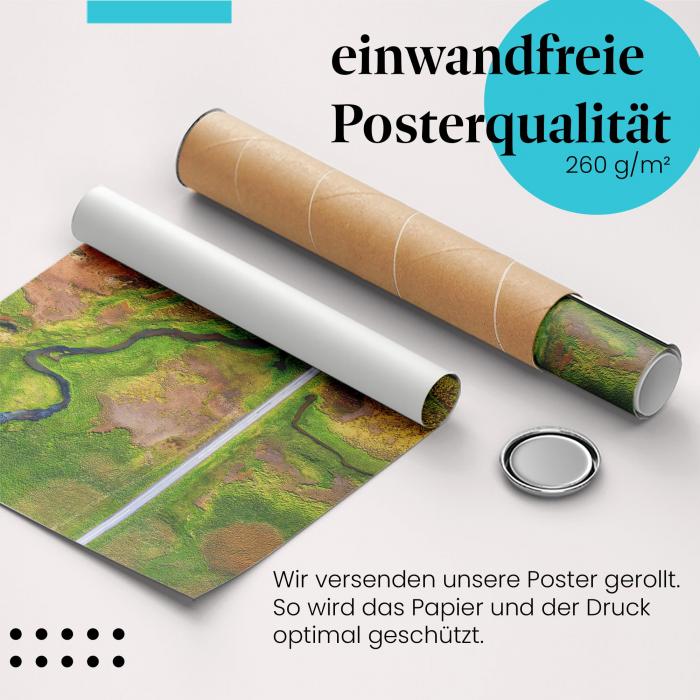 Gerolltes Poster "Island". Natur & Landschaft, sicher verpackt.