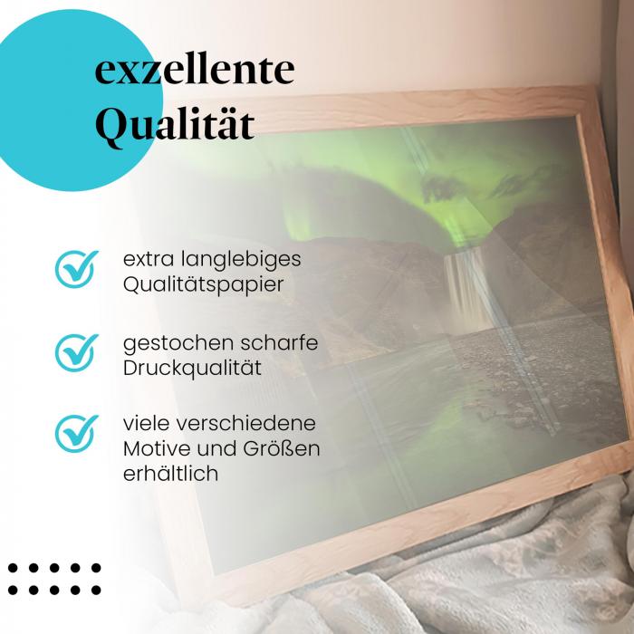 Preview: Island: Wasserfall & Nordlichter | Postereck 0574