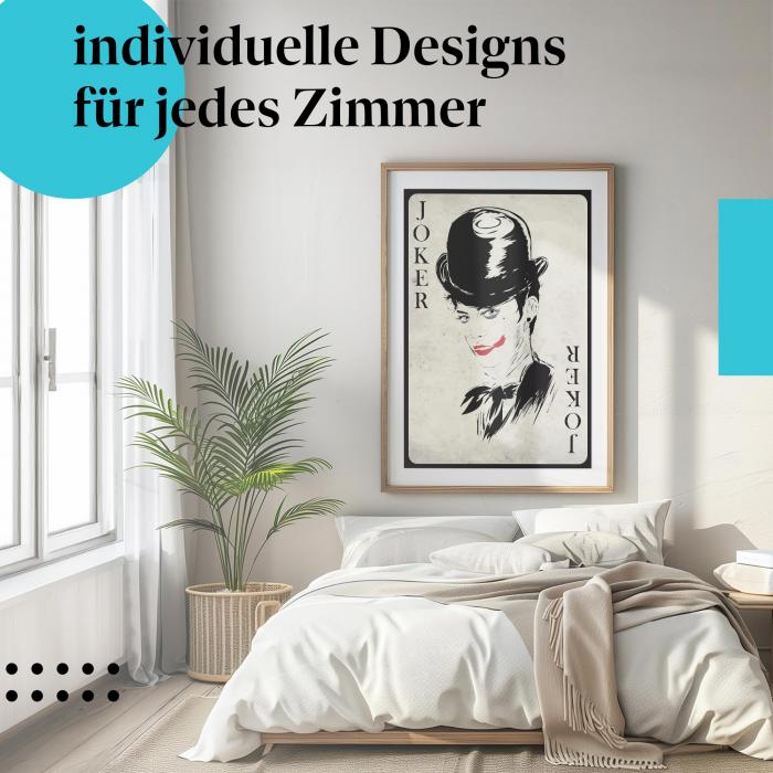 Schlafzimmer Deko: Joker mit "Spielkarte" Poster