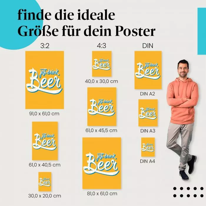 "Just Drink Beer": Schriftzug für Bierliebhaber | Postereck 0837