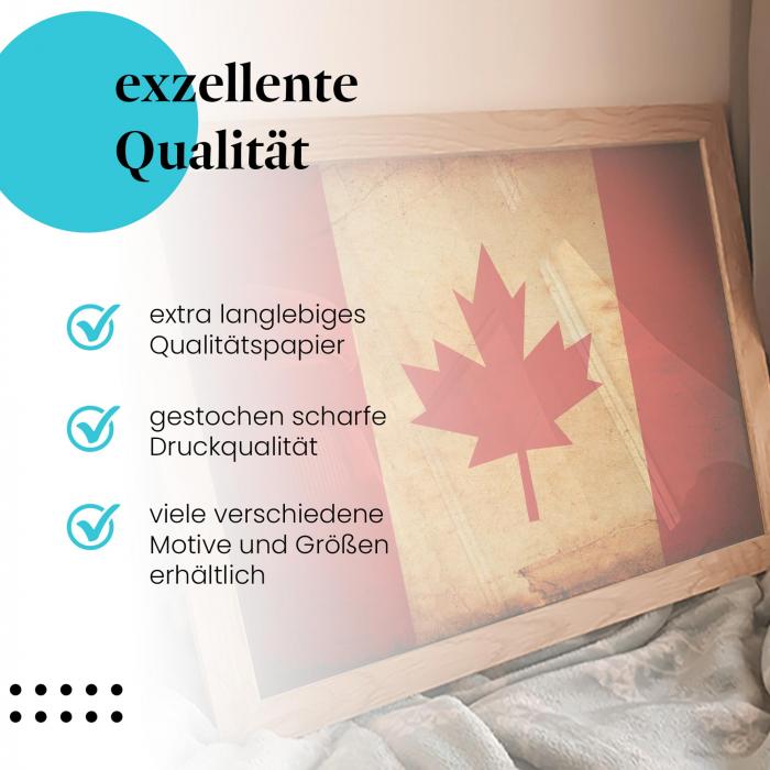 Preview:  Kanada: Vintage Flagge im Grunge-Stil | Postereck 0280