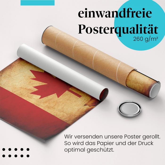 Preview:  Kanada: Vintage Flagge im Grunge-Stil | Postereck 0280