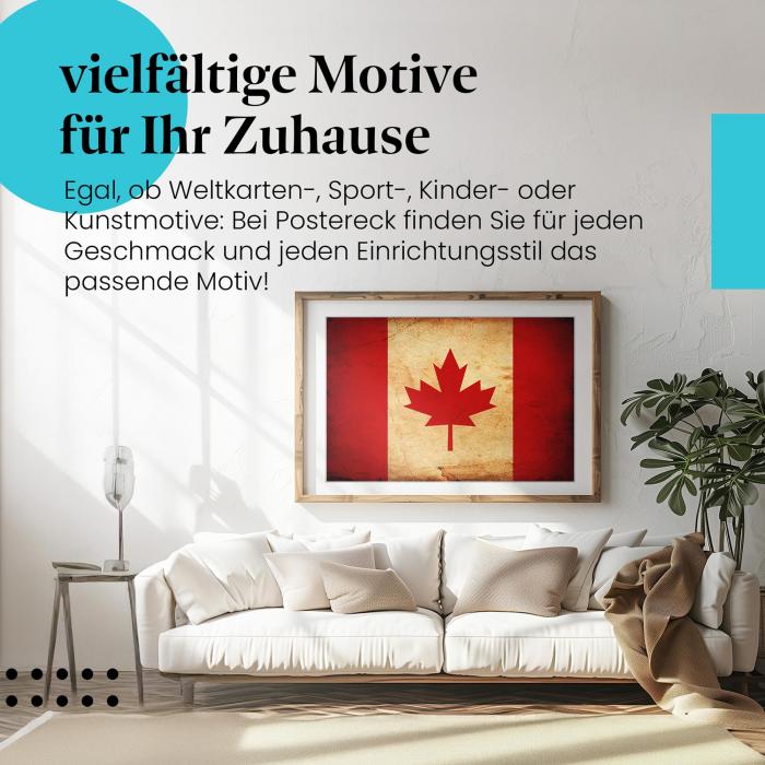 Preview:  Kanada: Vintage Flagge im Grunge-Stil | Postereck 0280