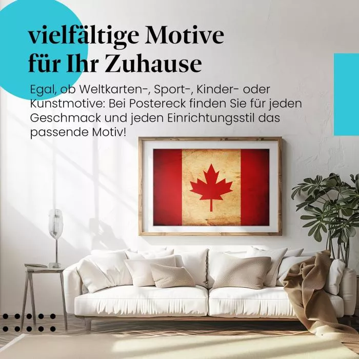  Kanada: Vintage Flagge im Grunge-Stil | Postereck 0280