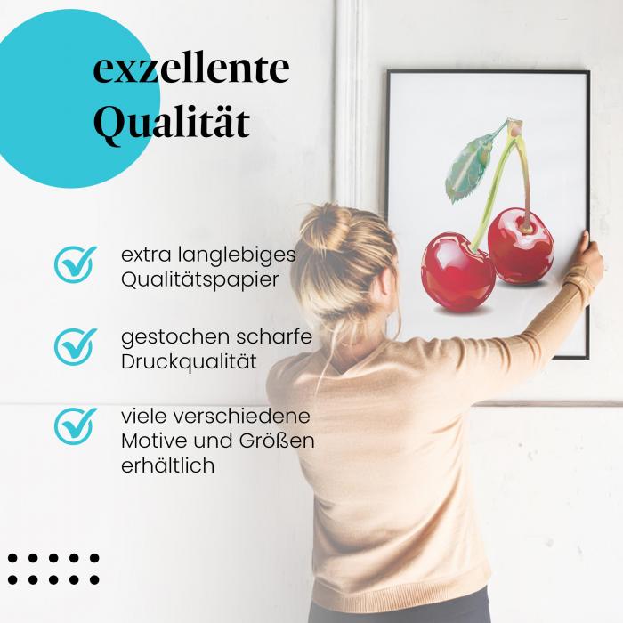 Preview: Knackige Süße: Zwei Kirschen | Postereck 0143