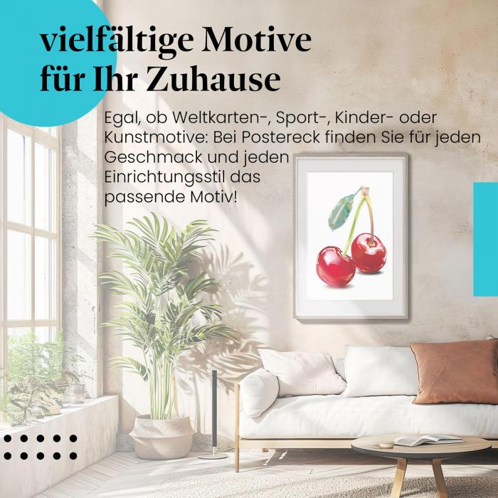 Preview: Knackige Süße: Zwei Kirschen | Postereck 0143