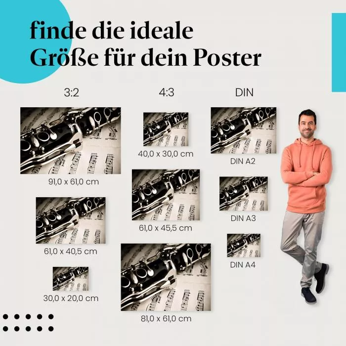 Klarinette & Noten: Klassischer Charme | Postereck 0099