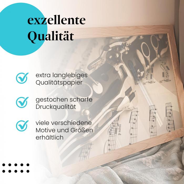 Preview: Klarinette & Noten: Klassischer Charme | Postereck 0099