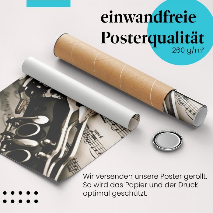 Preview: Klarinette & Noten: Klassischer Charme | Postereck 0099