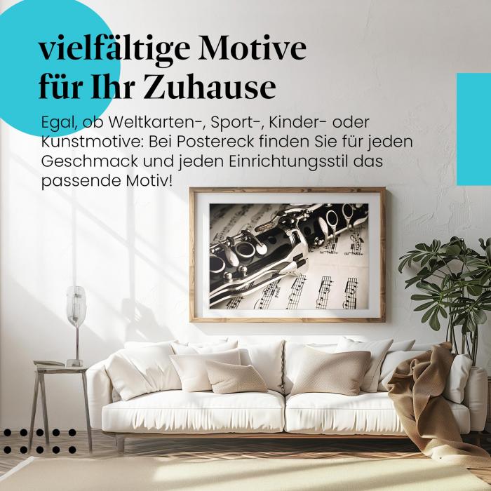Preview: Klarinette & Noten: Klassischer Charme | Postereck 0099