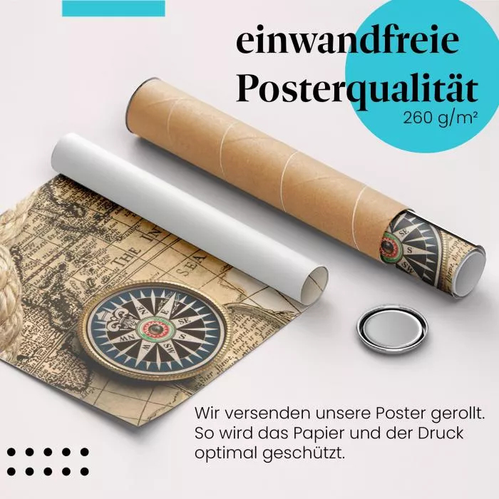 Abenteuerlust: Kompass, Karte & Entdeckungen | Postereck 0554