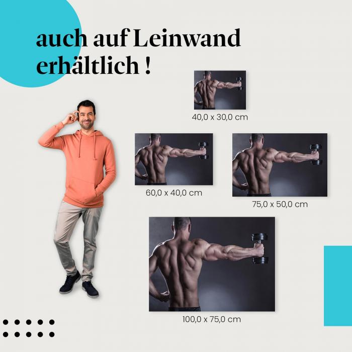 Fitness: Leinwandbild. Mann, Rücken, Muskeln.