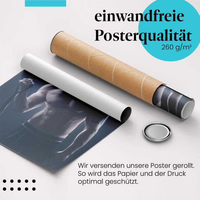 Gerolltes Poster "Krafttraining", Widerstandsbänder.