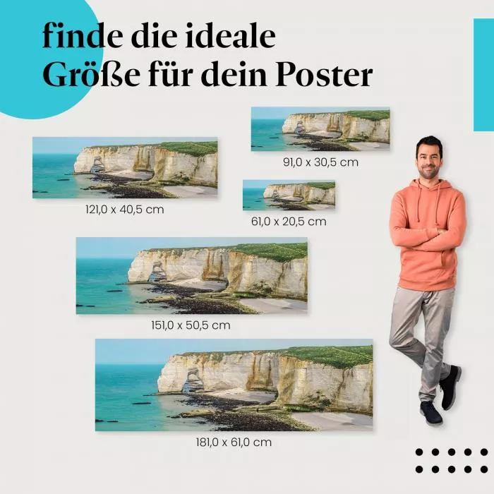  Frankreich: Kreidefelsen von Étretat | Postereck 0438