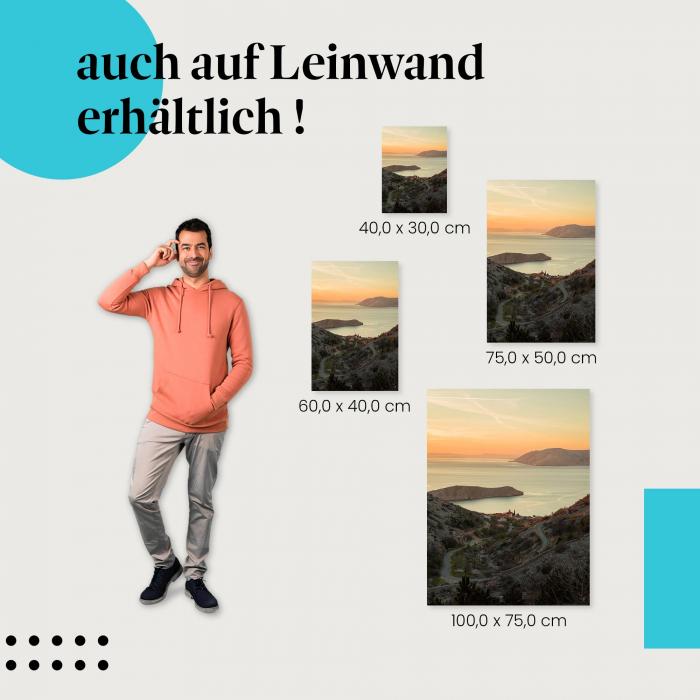 "Sonnenuntergang über Adria" Leinwandbild. Verschiedene Größen, setze stilvolle Akzente!