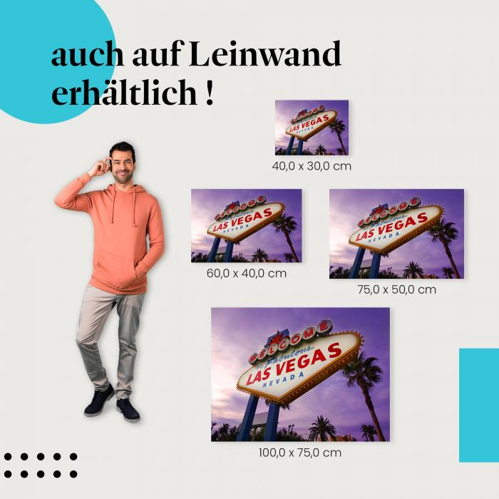 "Las Vegas" Leinwand. Verschiedene Größen - setze Akzente in deinem Zuhause!