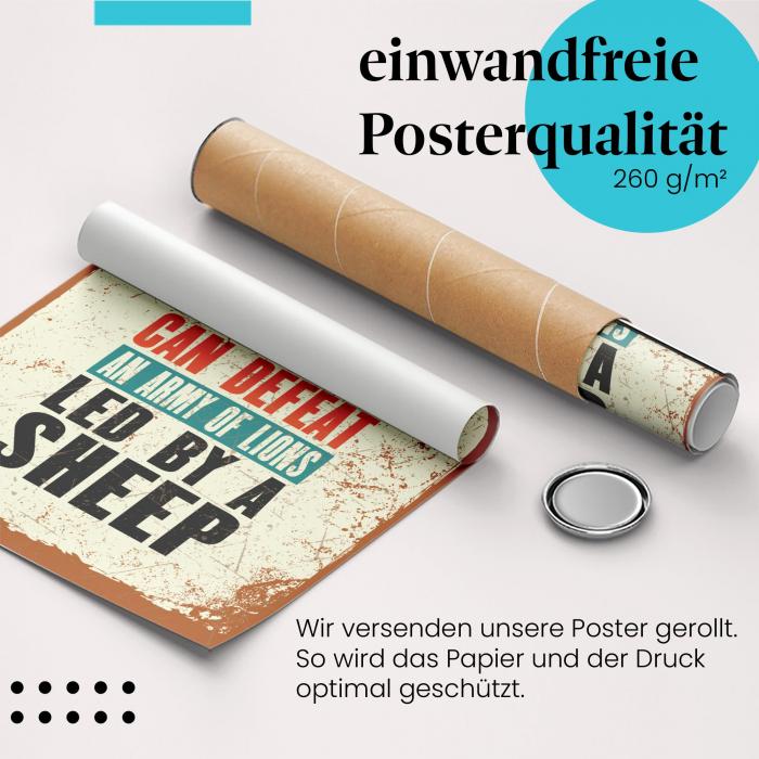 Gerolltes Poster "Führungsstärke", Teamwork.