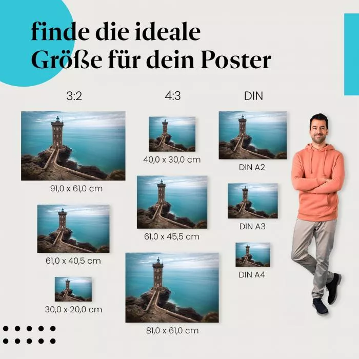 Felsenfest: Leuchtturm an der Küste | Postereck 1337