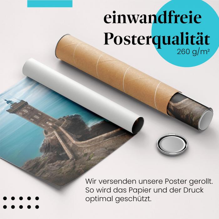 Preview: Felsenfest: Leuchtturm an der Küste | Postereck 1337