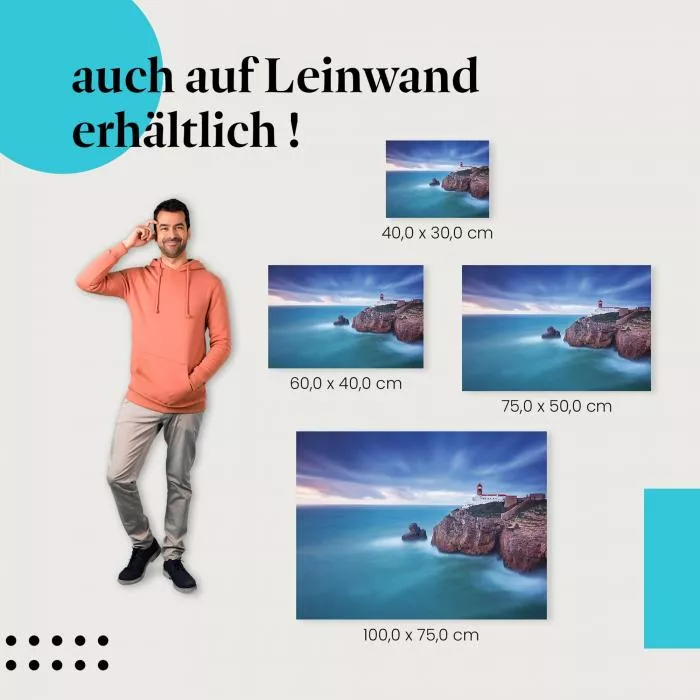 Leuchtturm: Dramatischer Himmel & Steilküste | Postereck 0644