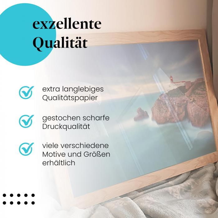 Preview: Leuchtturm: Dramatischer Himmel & Steilküste | Postereck 0644