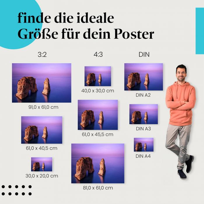 "Magisches Libanon": Poster mit Felsen, Meer & magischem Licht