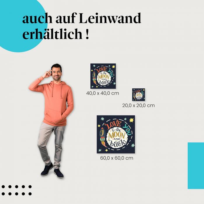 "Ich liebe dich..." : Leinwandbild. Rakete, wähle deine Größe!