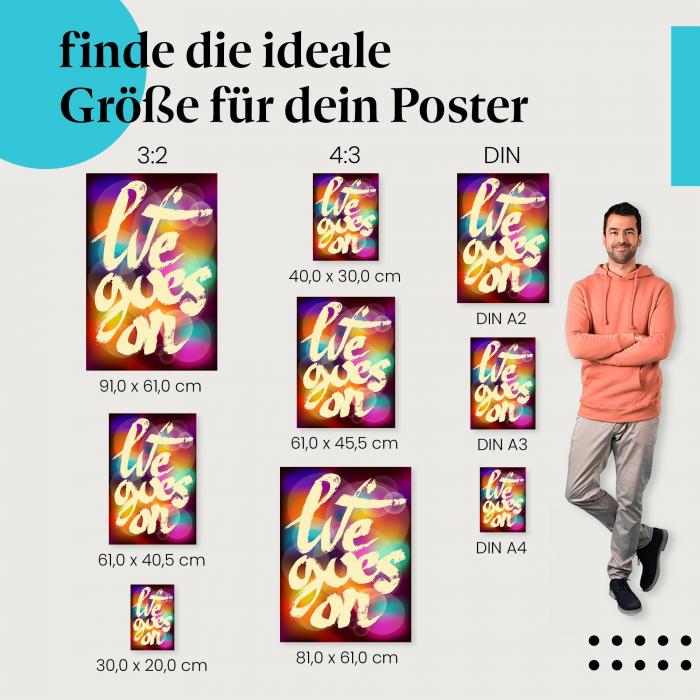 "Life goes on": Motivations Poster - Mutmachender Spruch für alle Lebenslagen
