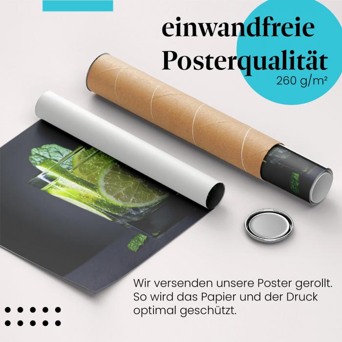 Gerolltes Poster "Limetten-Drink", erfrischend.