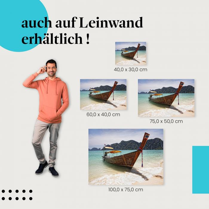 "Longtailboot in Thailand" Leinwandbild. Finde die ideale Größe für dein Zuhause & setze Akzente mit Kunst!