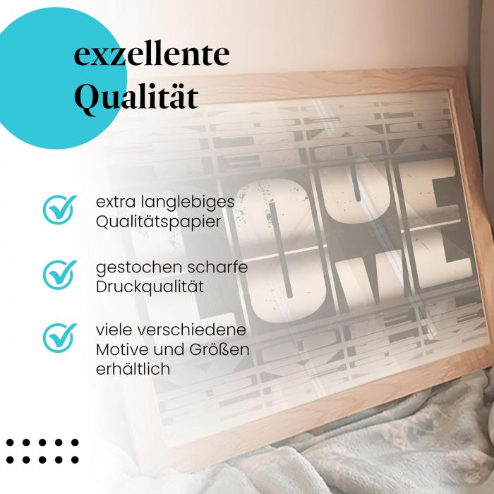 Gerahmtes Bild "Love" - Minimalistisches Design, zeitlose Botschaft.