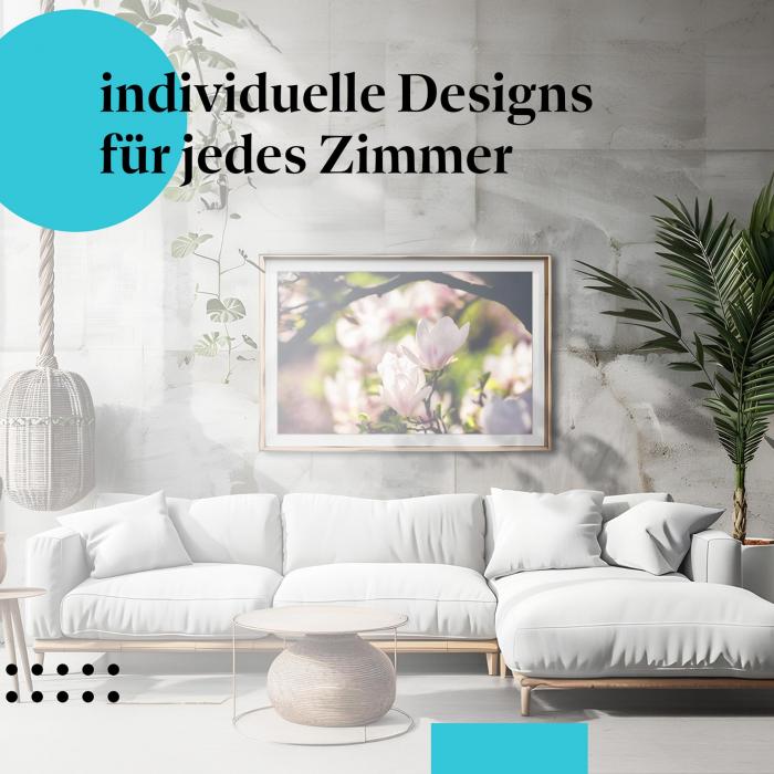 Schlafzimmer Deko: "Magnolien" Poster - Zarte Schönheit - perfekt fürs Schlafzimmer.