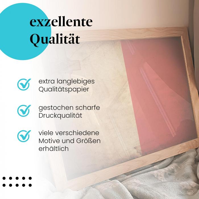 Preview:  Malta: Vintage Flagge, Tapferkeit & Georgskreuz | Postereck 0311