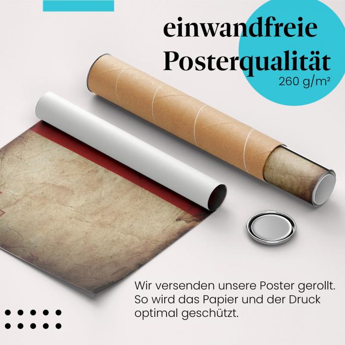 Preview:  Malta: Vintage Flagge, Tapferkeit & Georgskreuz | Postereck 0311