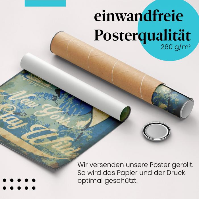 Gerolltes Poster "Sailing to Freedom". Maritime Abenteuerlust, sicher verpackt.