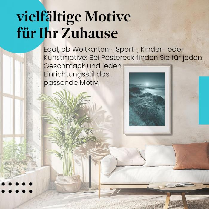 Preview: Mystischer Küstenzauber: Mondlicht & Felsen | Postereck 0131