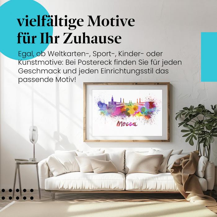 Dieses Leinwandbild ist ein Hingucker und versprüht die Spiritualität der heiligen Stadt Mekka.