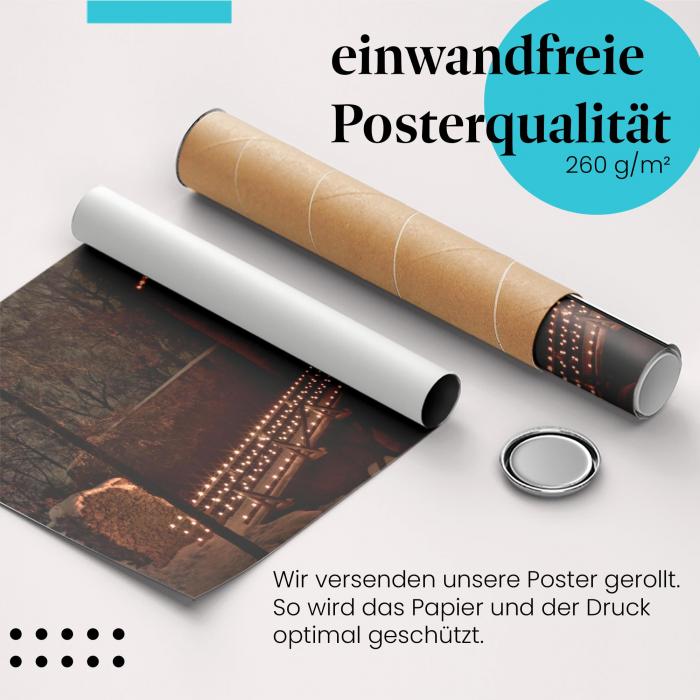 Gerolltes Poster "Verzauberte Burg". Winter.