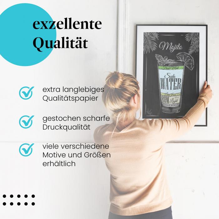 Preview: Mojito: Cocktail-Rezept & Illustration | Postereck 0604