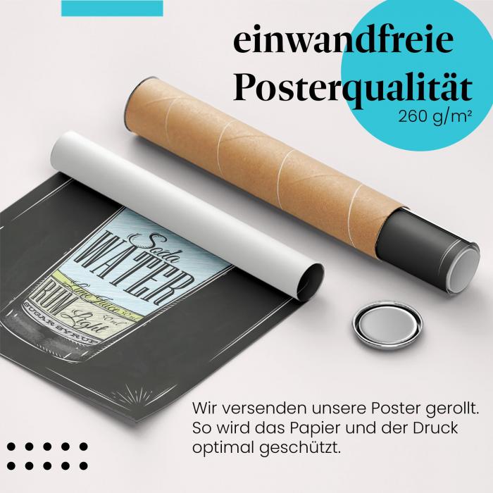 Preview: Mojito: Cocktail-Rezept & Illustration | Postereck 0604