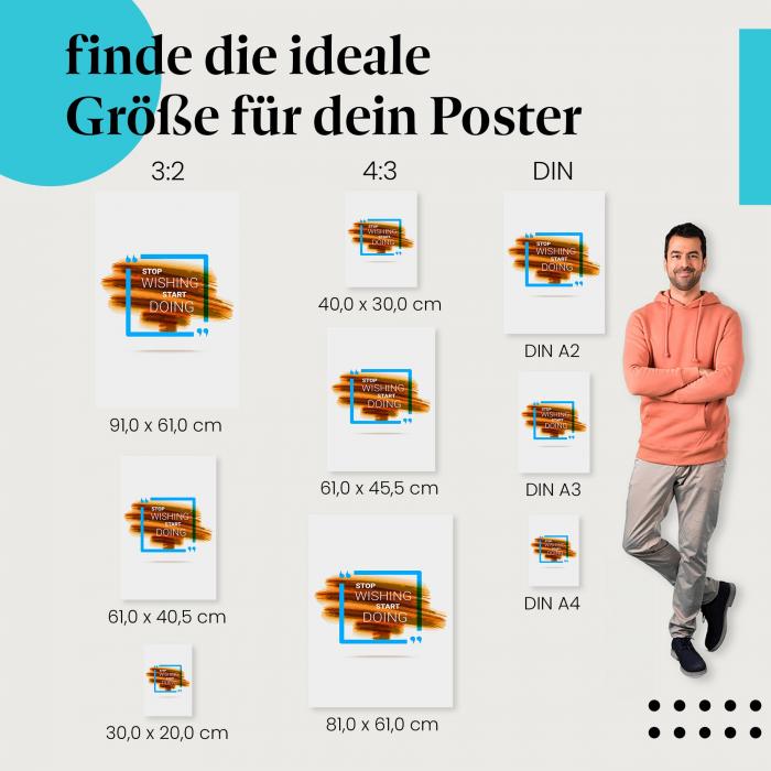 "Motivation pur: Stop Wishing, Start Doing": Poster - Träume verwirklichen & Handeln